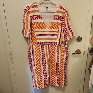 OLD NAVY Dress or Bathing Suit Cover Up, NWOT, Red And Orange, Size XL